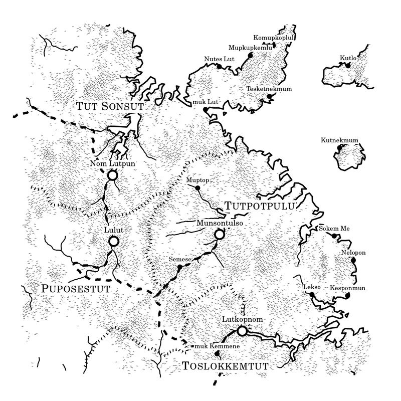 Ejemplo de mapa fantástico aleatorio generado mediante inteligencia artificial